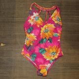 Kona Sol Womens Strappy Back One Piece Swimsuit 1640dc87c204db Pink Floral M