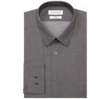 Calvin Klein Steel Slim-Fit Stain Shield Solid Dress Shirt Gray M 15 32/33
