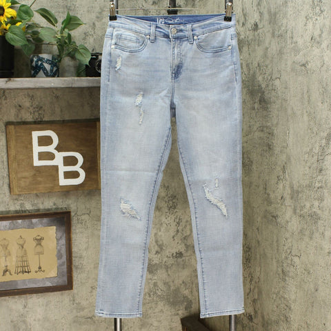 DG2 by Diane Gilman Virtual Stretch Destructed Skinny Jeans Chambray Petite 8