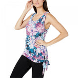 NWT Ideology Womens Hibiscus Printed Side-Tie Tank Top. 100068138MS Large