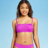Shade & Shore Women's Ribbed Bandeau Bikini Top