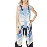 DG2 by Diane Gilman Sleeveless Tie Dye Duster Cardigan Navy XL