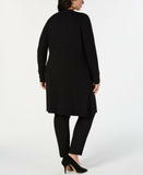 JM Collection Women's Plus Size Lace Up Cuff Duster Cardigan Sweater