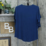 DG2 by Diane Gilman Women's Ruffle Sleeve Dolman Knit Top