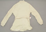Mossimo Women Button Front Ribbed Collar Fleece Wrap Jacket Oatmeal Medium