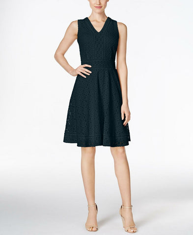 Charter Club Petite Lace Fit And Flare Dress