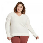 Ava & Viv Women's Plus Size V-Neck Chenille Hoodie Sweater