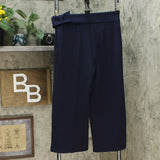 Nina Leonard Women's Cropped High Tech Crepe Wide Leg Pants