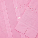 NWT Denim & Co. Eyelet Button Front Shirt and Tank Set. A351579 Large