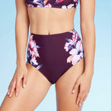 Kona Sol Women's High Waist Medium Coverage Bikini Bottom