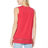 DG2 by Diane Gilman Women's Crochet Trim Tank Top Red Large