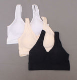 Rhonda Shear 3 Pack Jacquard Ahh Bras Removable Pads Neutrals Large