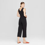 Universal Thread Women's Button Front Jumpsuit With Belt Black 16