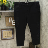 DG2 by Diane Gilman Embellished Distressed Anniversary Jeans Black Plus 24W