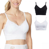 Rhonda Shear Plus Size 2 Pack Lace Leisure Bras With Removable Pads