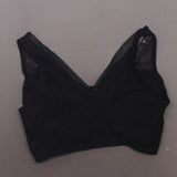 Rhonda Shear Women's Striped Mesh Leisure Bra With Removable Pads Black XL