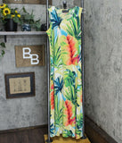 NWT Attitudes By Renee Tropical Print Knit Maxi Dress With Cardigan. A306555 S