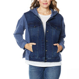 DG2 by Diane Gilman Women's Denim Look Classic Stretch French Terry Jacket