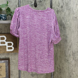 DG2 by Diane Gilman Women's Plus Size Balloon Sleeve Slub Knit T-Shirt