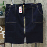 G by Giuliana Women's Plus Size Lycra Straight Zip Front Denim Skirt