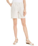 NWT Karen Scott Petite Cotton Elastic Waist Striped Shorts. 100090830PT PL