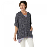 LOGO by Lori Goldstein Women's Plus Size Striated Sweater Shrug & Tank Twinset