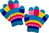 ZUZIFY 6 Pairs Toddlers Fun Striped Magic Knit Gloves