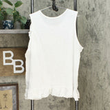 DG2 by Diane Gilman Women's Plus Size Ruffle Tank Top