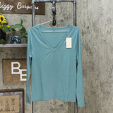 A New Day Women's Fitted Long Sleeve V-Neck T-Shirt