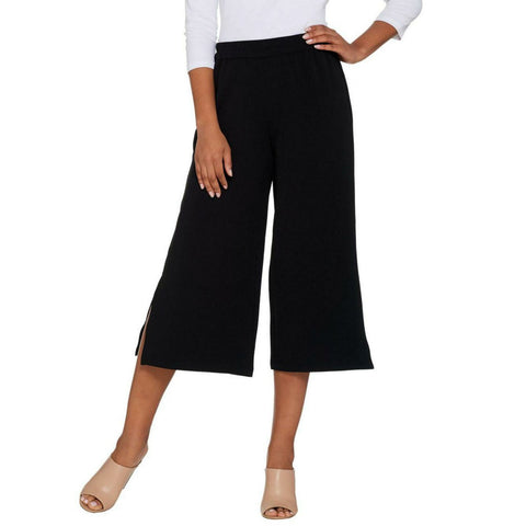 Joan Rivers Women's Textured Knit Pull On Gaucho Pants
