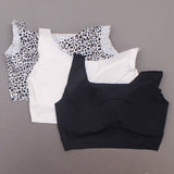 Rhonda Shear 3 Pack Body Bras with Removable Pads Black/ Leopard/ White 2X