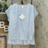 MarlaWynne WynneLayers Women's Mixed Media V-Neck Boxy Top