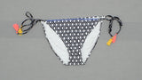 Xhilaration Women's String Bikini Swim Bottom Black / White Large