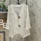 Nina Leonard Women's Coconut Button Bolero Cardigan