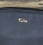 Tula England Small Zip Grainy Leather Crossbody Bag Black