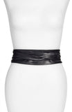 Ada Womens Handmade Leather Wrap Belt Black One Size