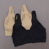 Rhonda Shear 2 Pack Ahh Bras With Removable Pads Nude/ Black Large