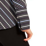 Anne Klein Women's Milano Striped Wide Cuff Blouse