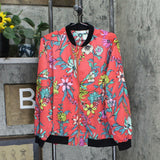NWT Susan Graver Women's Floral Peachskin Bomber Jacket. A351018-Reg X-Large