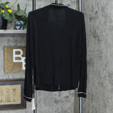 Stars Above Beautifully Soft Notch Collar Long Sleeve Pajama Top Black L