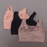 Rhonda Shear 3 Pack Cotton Blend Ahh Bras With Lace Inset Pink Multi XL