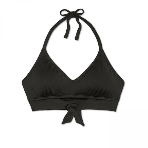 Kona Sol Women's Tie Front Halter Bralette Bikini Top