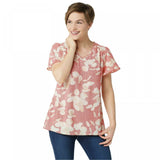 H by Halston Plus Size Crepe Shirting Flounce-Sleeve Blouse