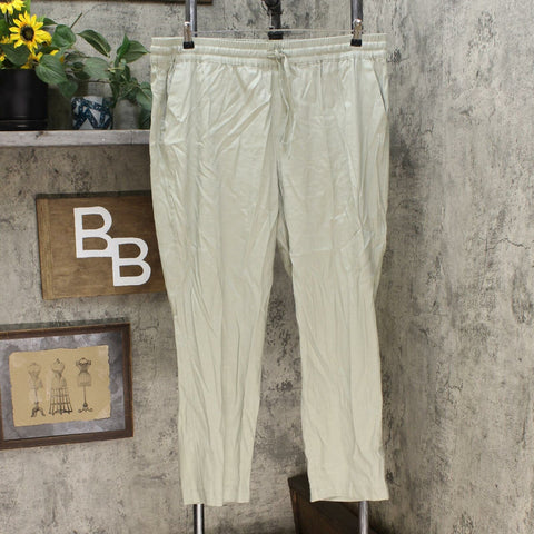 32 Degrees Cool Women's Stretch Linen Blend Ankle Pants Sage XL
