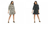Who What Wear Women's Polka Dot 3/4 Sleeve Shift Dress