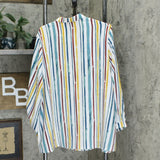 Martha Stewart Women's Watercolor Stripe Long Sleeve Blouse
