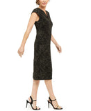 Connected Apparel Women's Embellished Cap Sleeve Sheath Dress