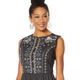 LaBellum by Hillary Scott Women's Sleeveless Embroidered Maxi Dress