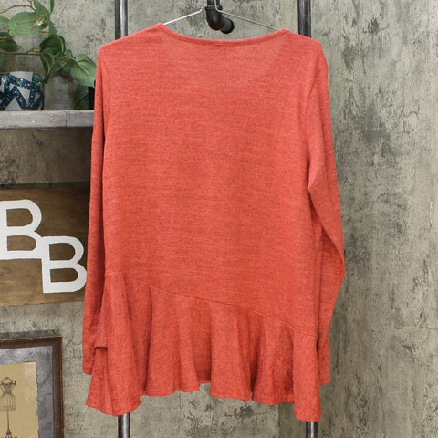 DG2 by Diane Gilman Women's Crossover Peplum Top Salmon XL