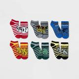 Harry Potter Women's  Houses Striped 6pk Low Cut Socks Multi 4-10